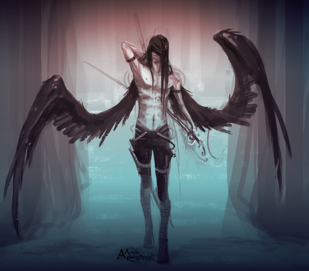 Человек с демоническими крыльями