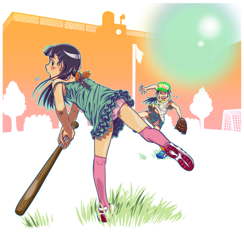 Anime girl with baseball bat