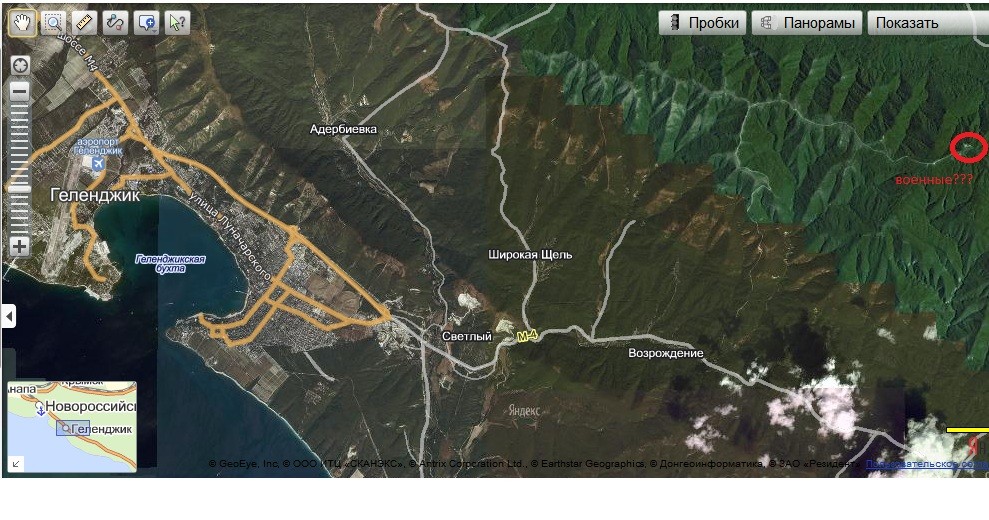 Геленджик спутниковая карта онлайн в реальном времени