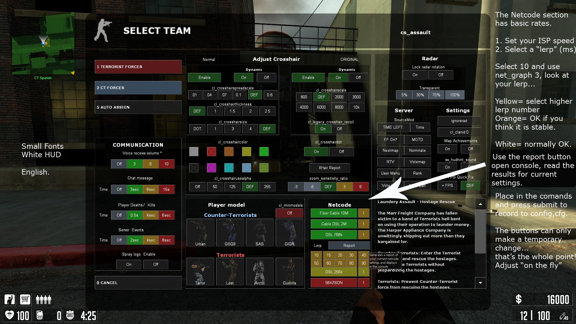 Team menu. Crosshair IV extreme мануал. Контра страйк Zoom sensitivity ratio. КС Netcode. Ксс таблица очков HUD.