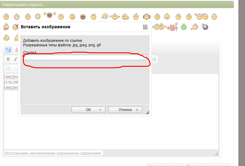 Как вставить картинку в форуме в подпись