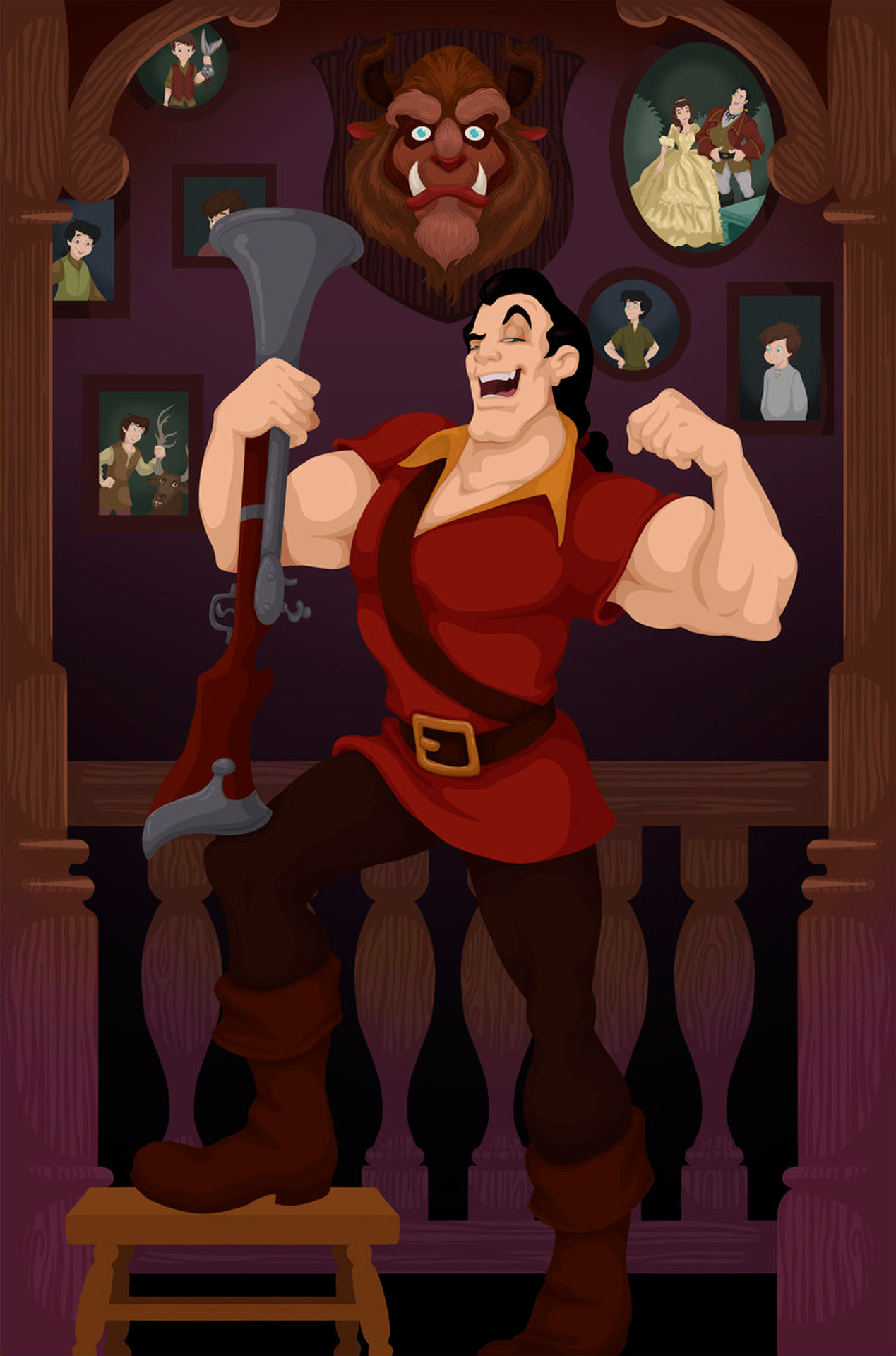 Плохой дисней. Gaston (Beauty and the Beast) Диснеевские злодеи.