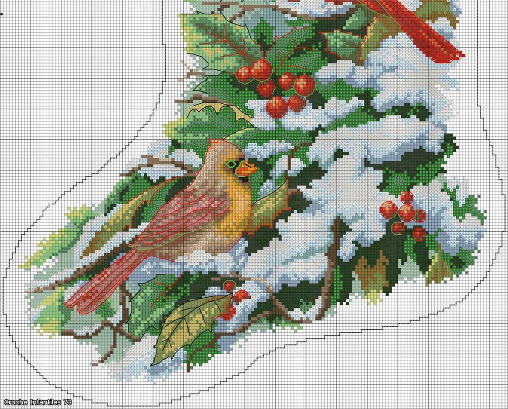 Схема вышивки крестом сапожок. Дименшенс сапожок с кардиналами. Вышивка Рождество. Носок новогодний вышивка. Новогодняя вышивка крестом схемы.