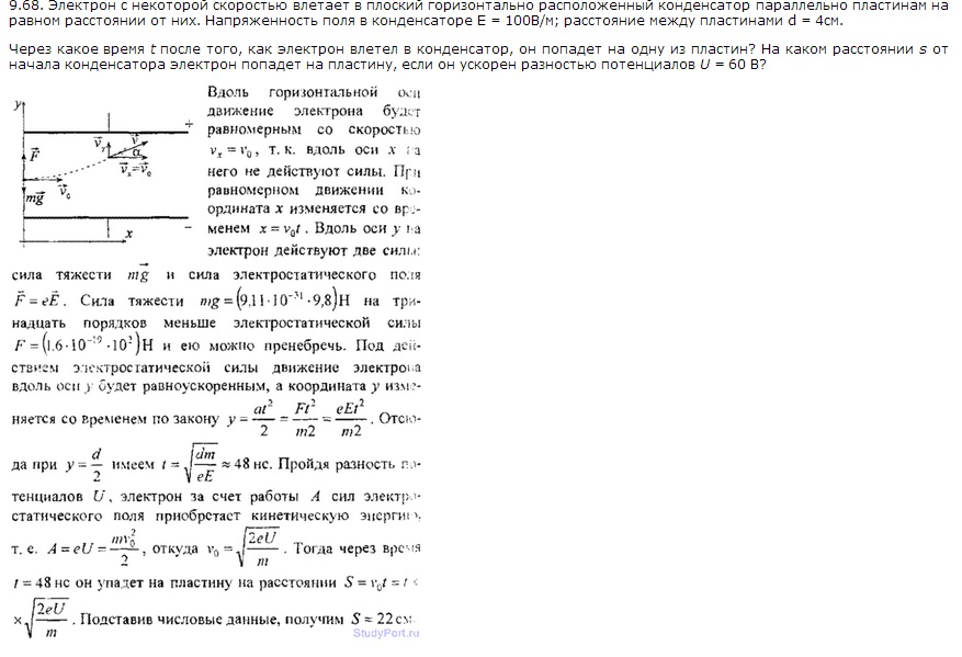 Электрон ускоренный разностью потенциалов. Электрон влетает в плоский конденсатор. Движение электрона в конденсаторе. Протон влетает в плоский конденсатор. Электрон влетает в плоский вакуумный горизонтальный конденсатор.